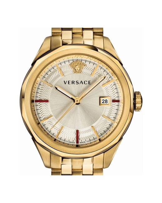 Versace Glaze datum fenster edelstahl armbanduhr in Metallic für Herren