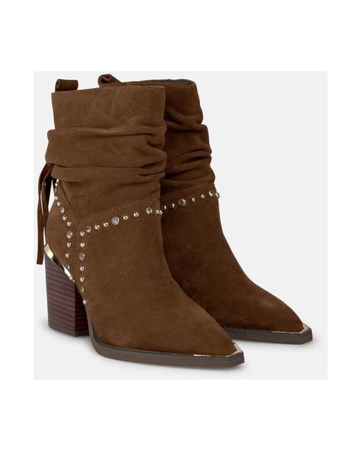 Alma En Pena. Brown Cowboy & Biker Boots