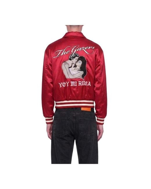 Second/Layer Red Bomber Jackets for men