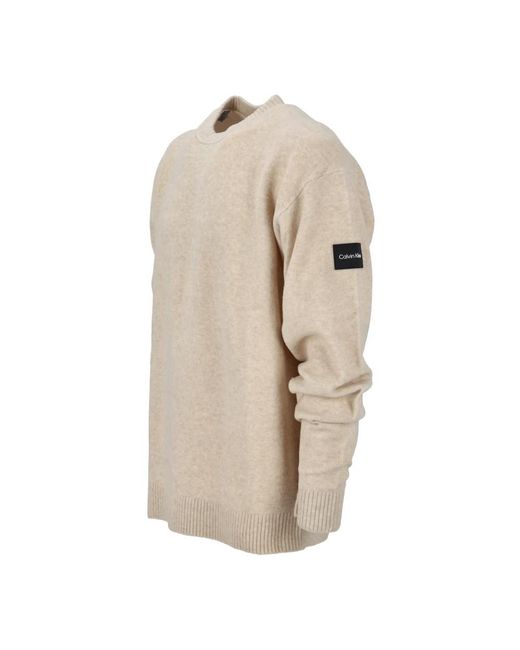 Calvin Klein Natural Round-Neck Knitwear for men