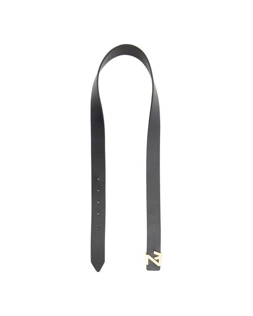 Zadig & Voltaire Black Logo-Buckle Leather Belt