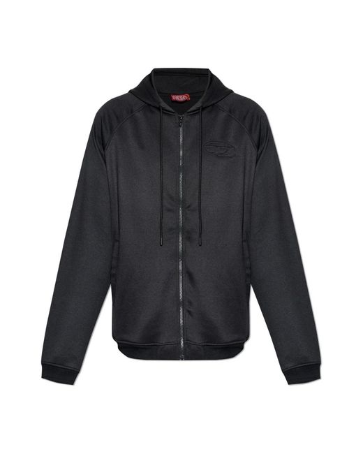 DIESEL Hoodies & Sweatvesten ,Zwart ,Polyester S-Bord-Zip Sweatshirt in het Blue voor heren