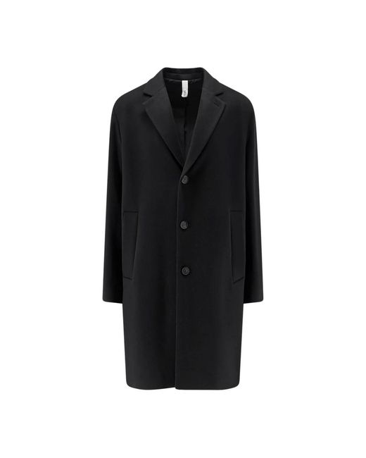 Hevò Black Single-Breasted Coats for men