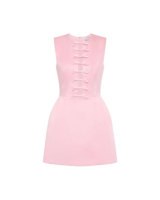 Rebecca Vallance Pink Rosa Schleifen-Detail A-Linien-Kleid