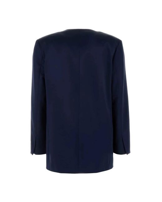 Alberta Ferretti Viscose Double-Breasted Jacket in het Blue