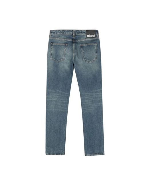 Just Cavalli Blue Straight Jeans for men