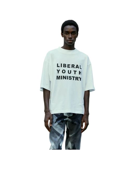 T-shirt in cotone con stampa logo di Liberal Youth Ministry in Green da Uomo