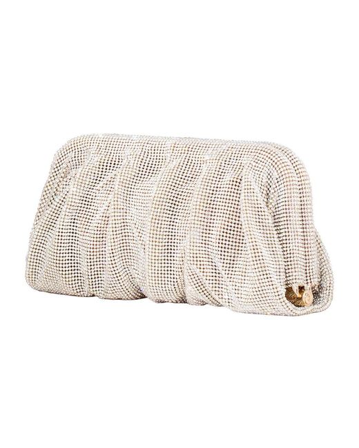 Benedetta Bruzziches Natural Weiße Aluminium-Mesh-Schultertasche