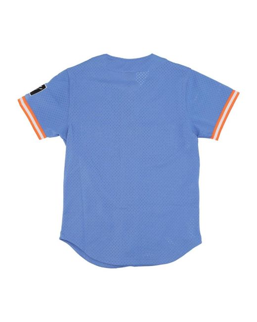 Mitchell & Ness Blue Short Sleeve Shirts for men