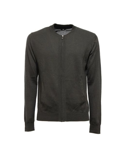Hōsio Truien & Vesten ,Groen ,Wol Lupo Zip in het Gray voor heren