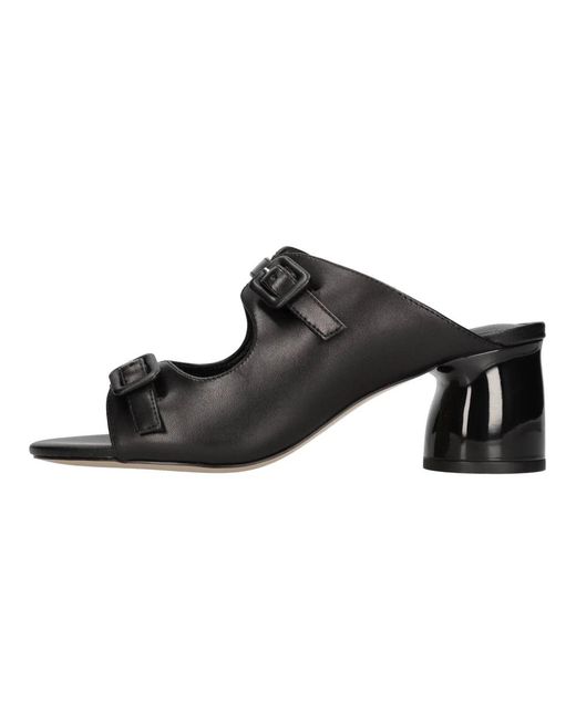 Emanuélle Vee Black Heeled Mules