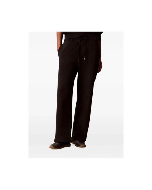 Calvin Klein Black Drawstring Wide-Leg Track Pants