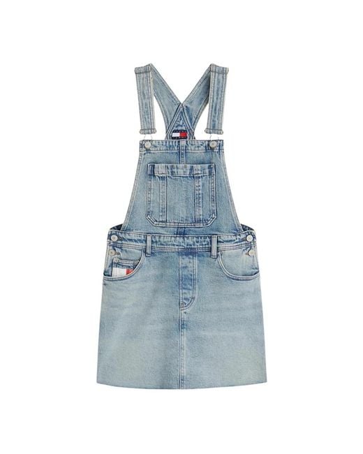 Tommy Hilfiger Denim Overall Mini Jurk in het Blue