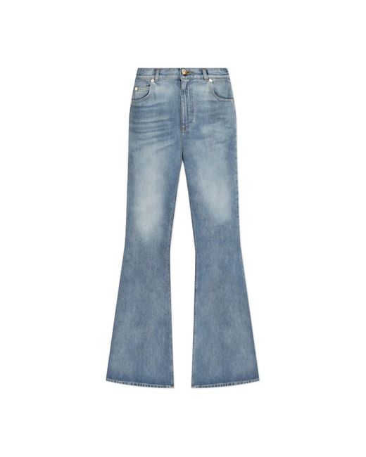Balmain Jeans ,Blauw ,Katoen Jeans Met Uitlopende Pijpen in het Blue