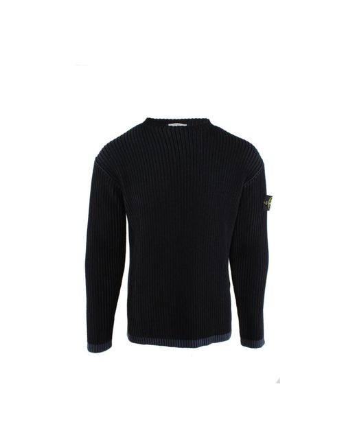 Round-Neck Knitwear Stone Island de hombre de color Black