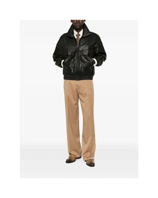 Leather Jackets Saint Laurent de hombre de color Black