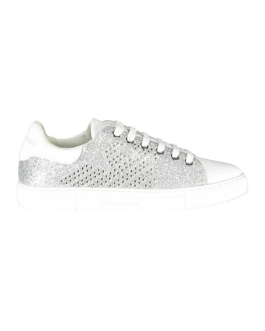 Emporio Armani Sportieve Zilveren Sneakers Met Contrastdetails in het White