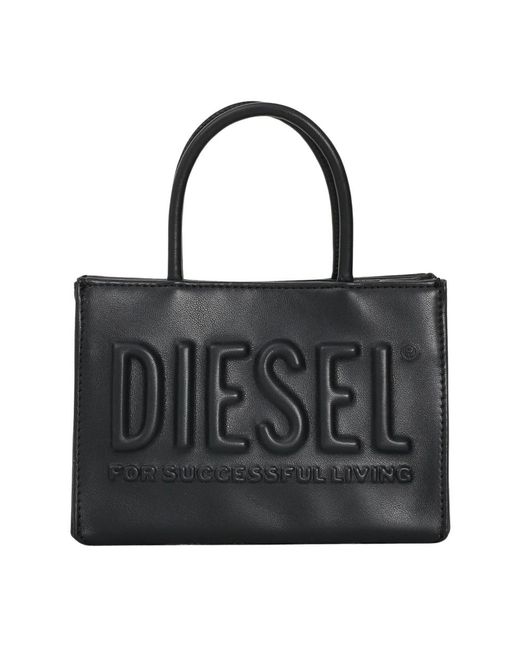 DIESEL Black Schwarze Handtasche Dsl 3D Ikonischer Stil