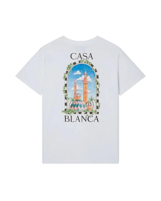 Casablanca Schwarzes Baumwoll-Tennisclub-Print-T-Shirt in White für Herren