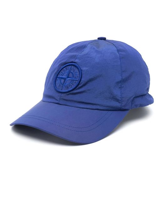 Stone Island Blue Caps for men