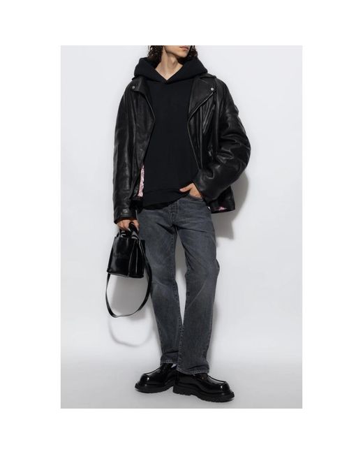 Acne Black Leather Jackets for men