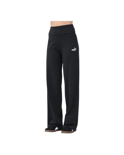 PUMA Broeken ,Zwart ,Sportieve Zwarte Leggings High-Waist Straight in het Black