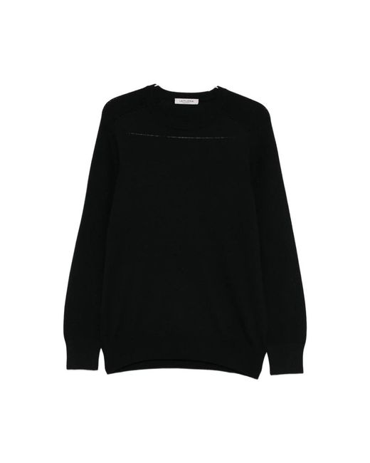 La Fileria Black Round-Neck Knitwear for men