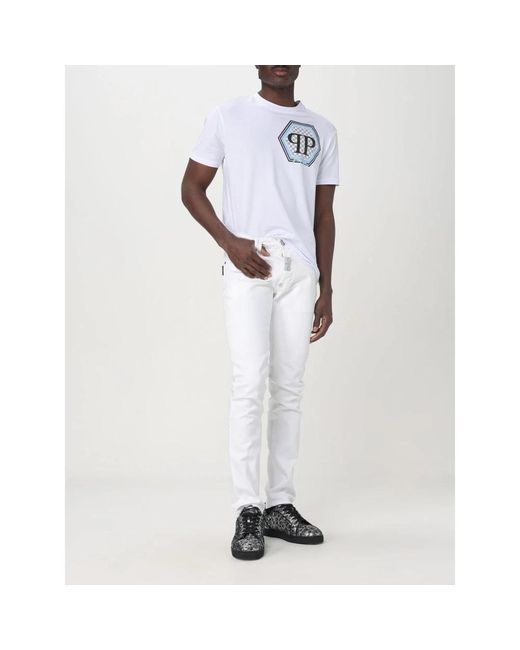 Philipp Plein Slim Fit Witte Jeans in het White voor heren