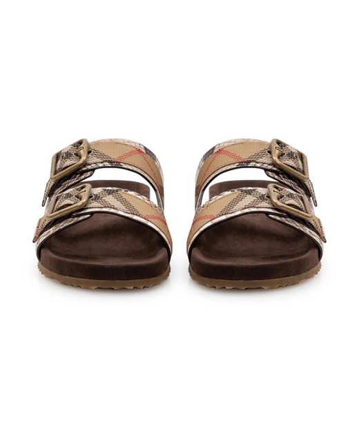 Burberry Python-Print Leren Urchin Sandalen in het Brown