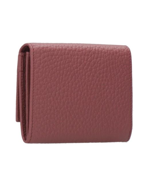 Orciani Accessoires ,Rood ,Leer Gegranuleerde Leren Envelop Portemonnee Met Rfid in het Red