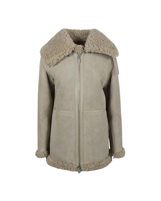 Burberry Gray Faux Fur & Shearling Jackets