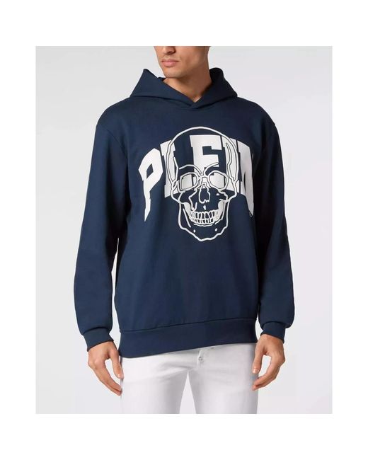 Philipp Plein Blue Hoodies for men