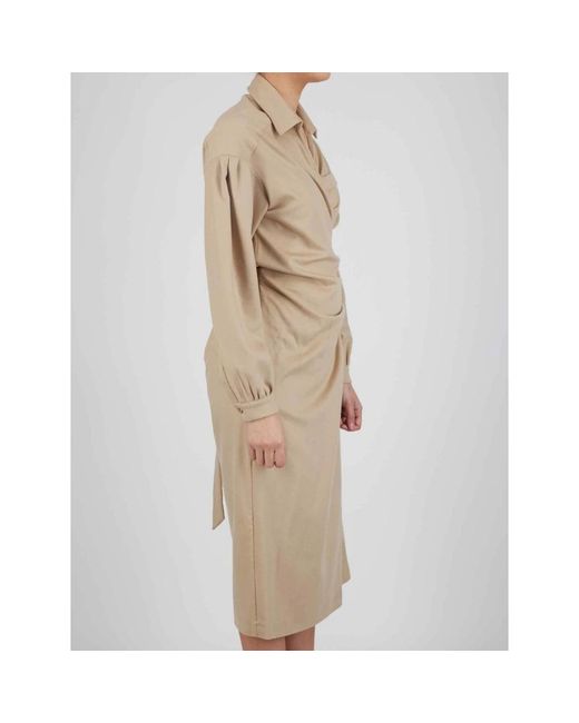 Kiton Wrap Jurken in het Natural