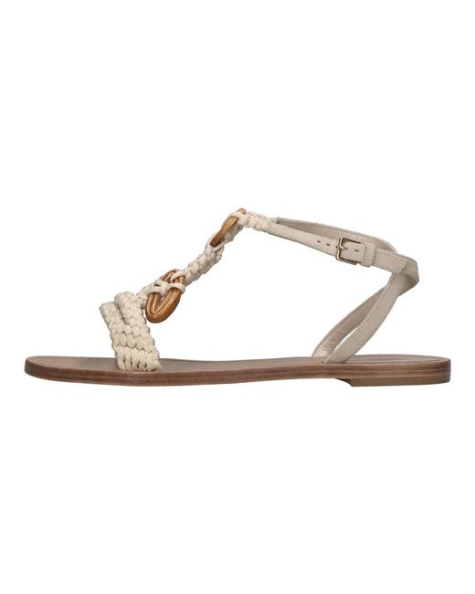 Alberta Ferretti Metallic Flat Shoes