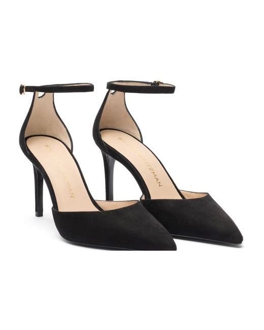 Stuart Weitzman Black Power Strap 85 Pump