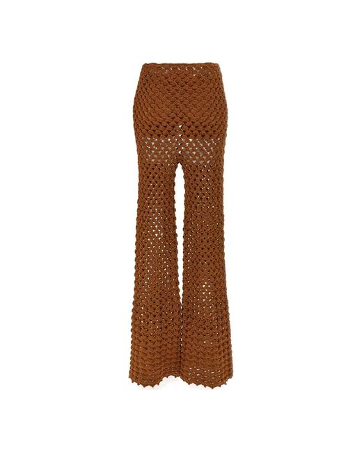 Ermanno Scervino Brown Wide Trousers