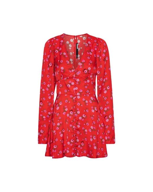 ROTATE BIRGER CHRISTENSEN Red Rotes Wildeve Cluster Kleid
