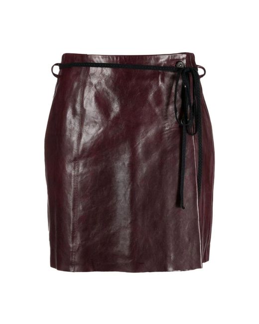 Our Legacy Purple Leather Skirts