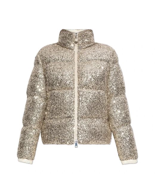 Moncler Jassen ,Geel ,Pailletten Pailletten Donsjack Anternes in het Yellow