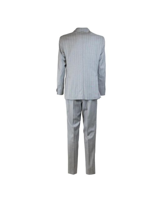 Lubiam Gray Double Breasted Suits for men