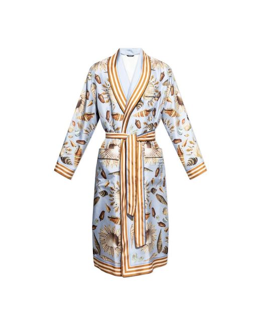 Dolce & Gabbana Nachtkleding ,Veelkleurig ,Zijden Badjas in het Blue voor heren