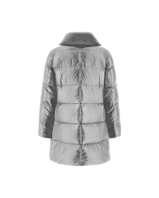 Herno Jassen ,Grijs ,Nylon A-Vorm Nylon Ultralight Bontjas in het Gray