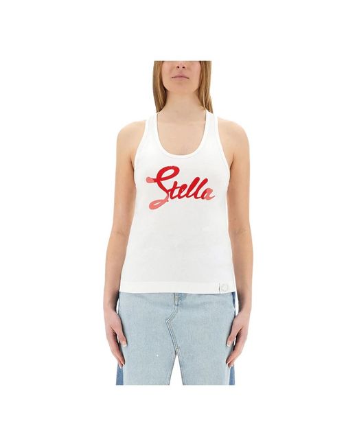 Stella McCartney Print Tank Top in het White
