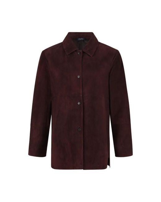 Max Mara Purple Leather Jackets