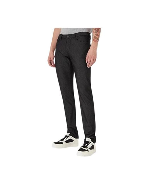 Emporio Armani Black Slim-Fit Trousers for men