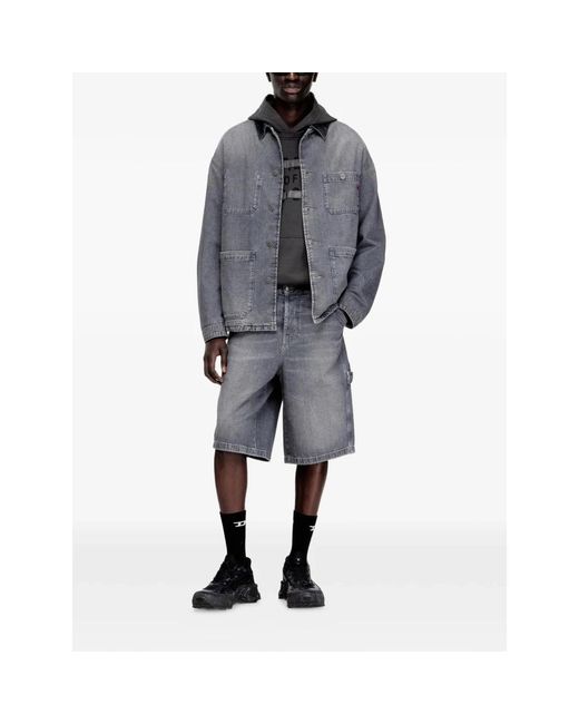 DIESEL Gray Denim Shorts for men
