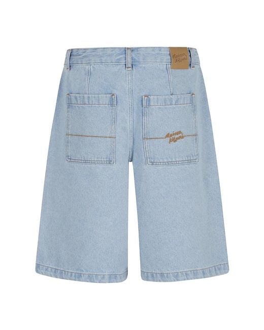 Maison Kitsuné Blue Denim Shorts for men