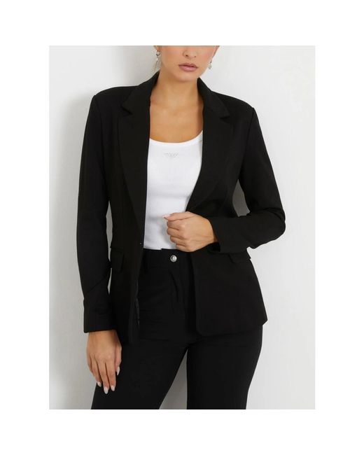 Guess Jassen ,Zwart ,Slim Jacket in het Black