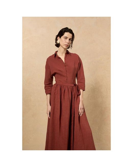 Cortana Overhemden ,Bruin ,Linnen Linnen Fitted Shirt in het Red