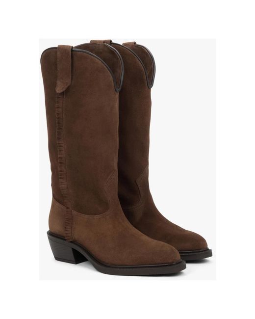 ESTRO Brown Cowboy Boots